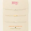My Jewellery Set De 3 Bracelets à 3 Coeurs - 2 Argentés & 1 Doré Best