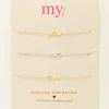 My Jewellery Set De 3 Bracelets à 3 Coeurs - 2 Dorés & 1 Argenté Discount