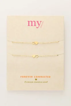 My Jewellery Set De 2 Bracelets à 2 Coeurs New