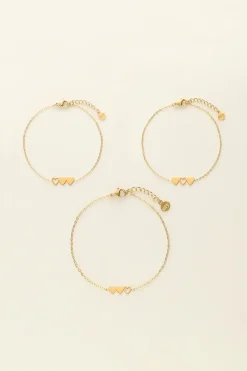 My Jewellery Set De 3 Bracelets Mère-enfants à Coeur Discount