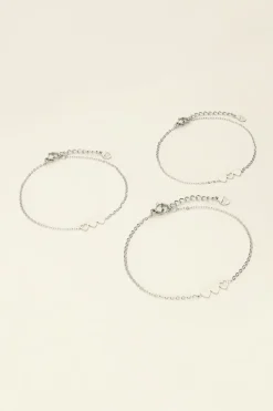 My Jewellery Set De 3 Bracelets Mère-enfants à Coeur Discount