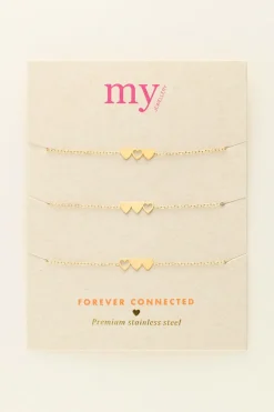 My Jewellery Set De 3 Bracelets Mère-enfants à Coeur Discount