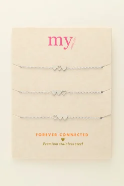 My Jewellery Set De 3 Bracelets Mère-enfants à Coeur Discount