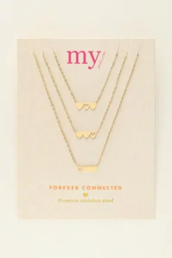 My Jewellery Set De 3 Colliers à 3 Coeurs New