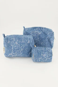 My Jewellery Set De Trousses De Toilette En Denim Avec Imprimé Roses Outlet