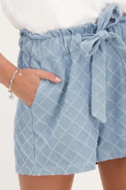 My Jewellery Short En Denim Tissé Bleu Fashion