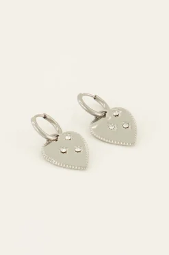 My Jewellery Sunchasers Boucles D’oreilles à Coeur Et Strass Fashion