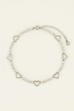 My Jewellery Sunchasers Bracelet De Cheville à Coeurs Et Strass Hot