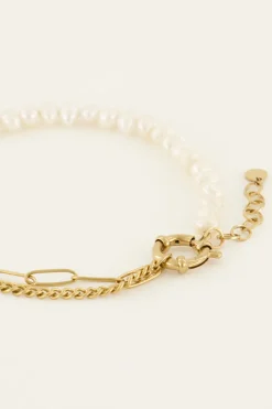 My Jewellery Sunchasers Bracelet De Cheville Chaînes Et Perles Blanches Best