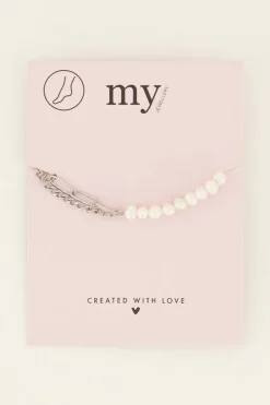 My Jewellery Sunchasers Bracelet De Cheville Chaînes Et Perles Blanches Best