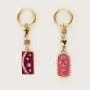 My Jewellery Sunrocks Boucles D'oreilles Avec Charmes Roses Et Violettes Online
