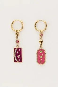 My Jewellery Sunrocks Boucles D'oreilles Avec Charmes Roses Et Violettes Online