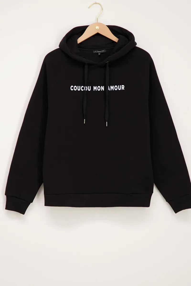 My Jewellery Sweat à Capuche Noir « Au Revoir » Blanc/Noir Discount