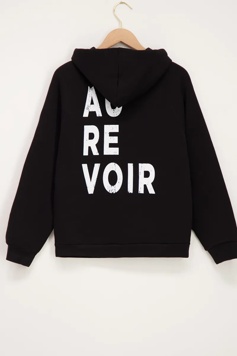 My Jewellery Sweat à Capuche Noir « Au Revoir » Blanc/Noir Discount