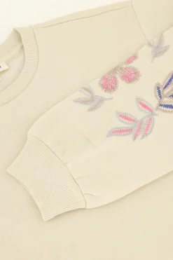 My Jewellery Sweat Avec Broderie Beige Hot
