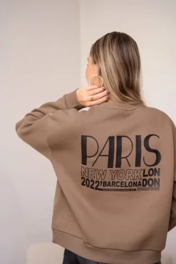 My Jewellery Sweat Beige Avec Imprimé « Worldtour » New