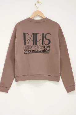 My Jewellery Sweat Beige Avec Imprimé « Worldtour » New