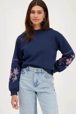 My Jewellery Sweat Avec Broderie Bleu foncé Online
