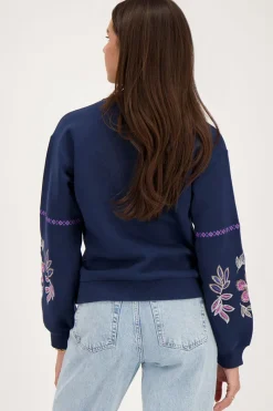 My Jewellery Sweat Avec Broderie Bleu foncé Online