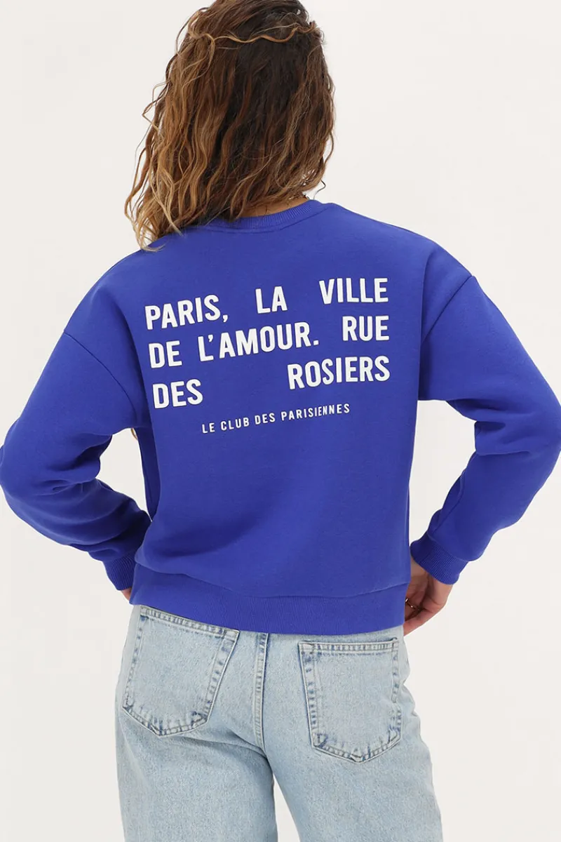 My Jewellery Sweat Bleu "Paris La Ville" Blanc/Bleu Sale