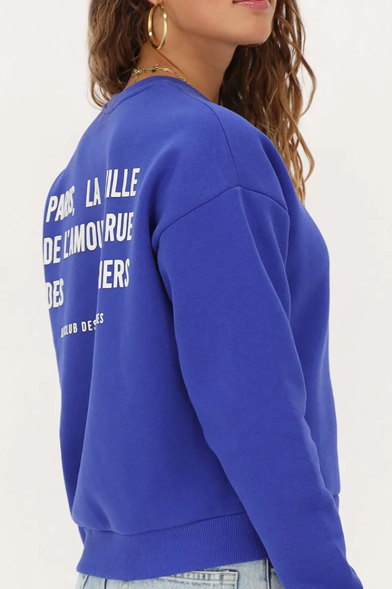 My Jewellery Sweat Bleu "Paris La Ville" Blanc/Bleu Sale