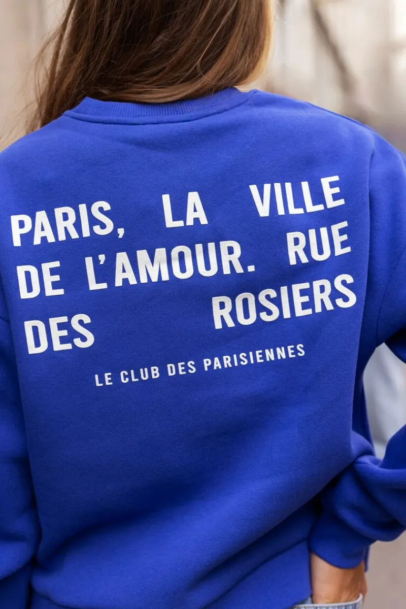 My Jewellery Sweat Bleu "Paris La Ville" Blanc/Bleu Sale