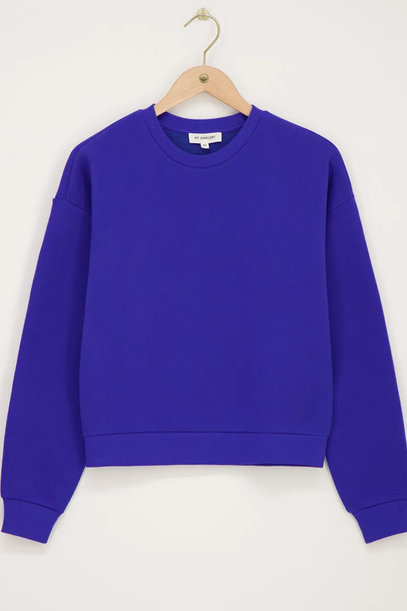 My Jewellery Sweat Bleu "Paris La Ville" Blanc/Bleu Sale
