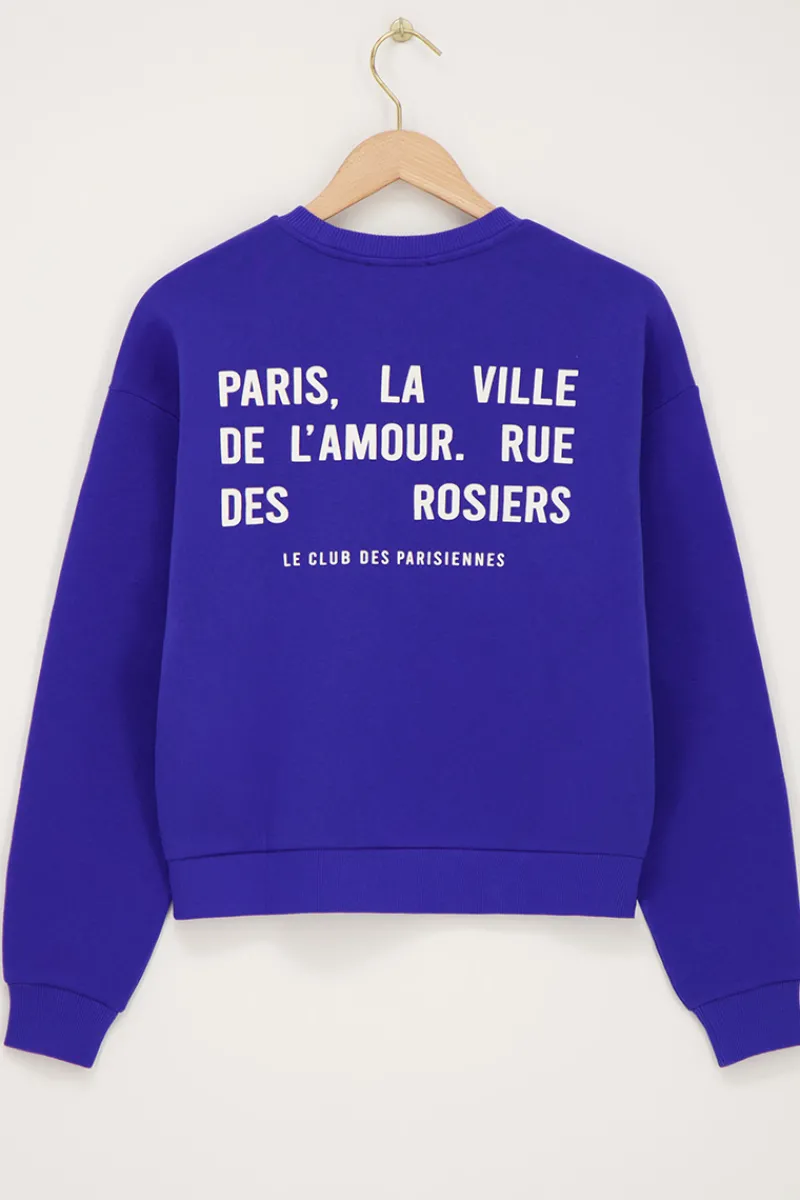 My Jewellery Sweat Bleu "Paris La Ville" Blanc/Bleu Sale