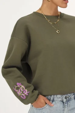 My Jewellery Sweat Graffiti Vert Foncé "L'amour" Vert olive/Vert/Vert foncé Hot