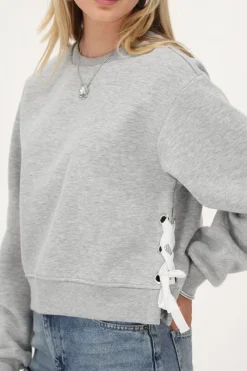 My Jewellery Sweat Gris Avec Nœuds Blancs Clearance