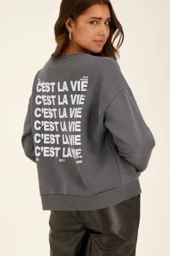 My Jewellery Sweat C’est La Vie Gris Discount