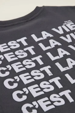 My Jewellery Sweat C’est La Vie Gris Discount
