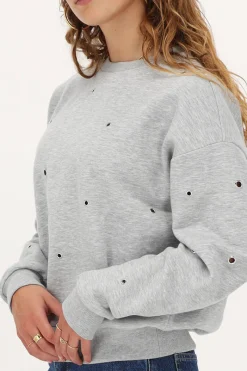 My Jewellery Sweat Gris Clair à Clous New
