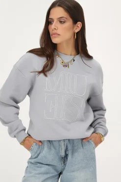 My Jewellery Sweat Gris Clair "Muse" Gris clair/Bleu clair/Gris Sale
