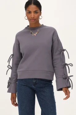 My Jewellery Sweat Gris Foncé Avec Nœuds Gris/Gris foncé Discount