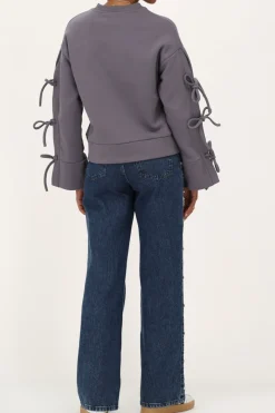 My Jewellery Sweat Gris Foncé Avec Nœuds Gris/Gris foncé Discount