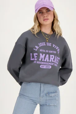 My Jewellery Sweat La Joie De Vivre Gris foncé Outlet