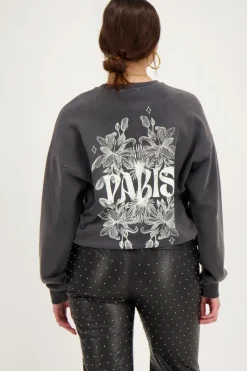 My Jewellery Sweat Paris Fleuri Gris Best