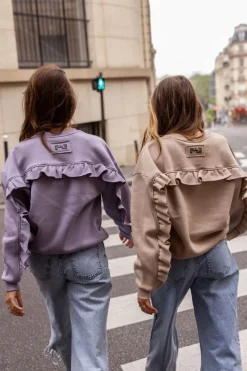 My Jewellery Sweat Lilas Avec Volants Et écusson Violet clair Sale