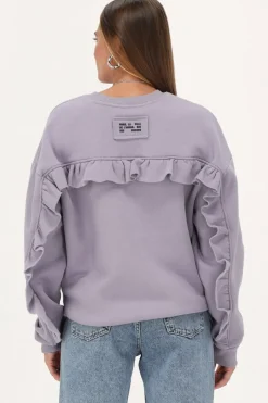 My Jewellery Sweat Lilas Avec Volants Et écusson Violet clair Sale