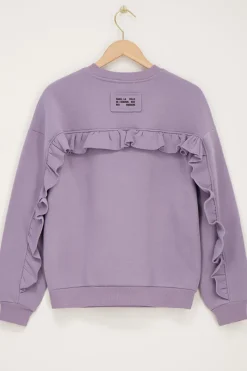 My Jewellery Sweat Lilas Avec Volants Et écusson Violet clair Sale