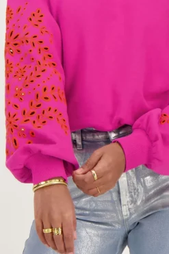 My Jewellery Sweat Rose à Manches Brodées Best