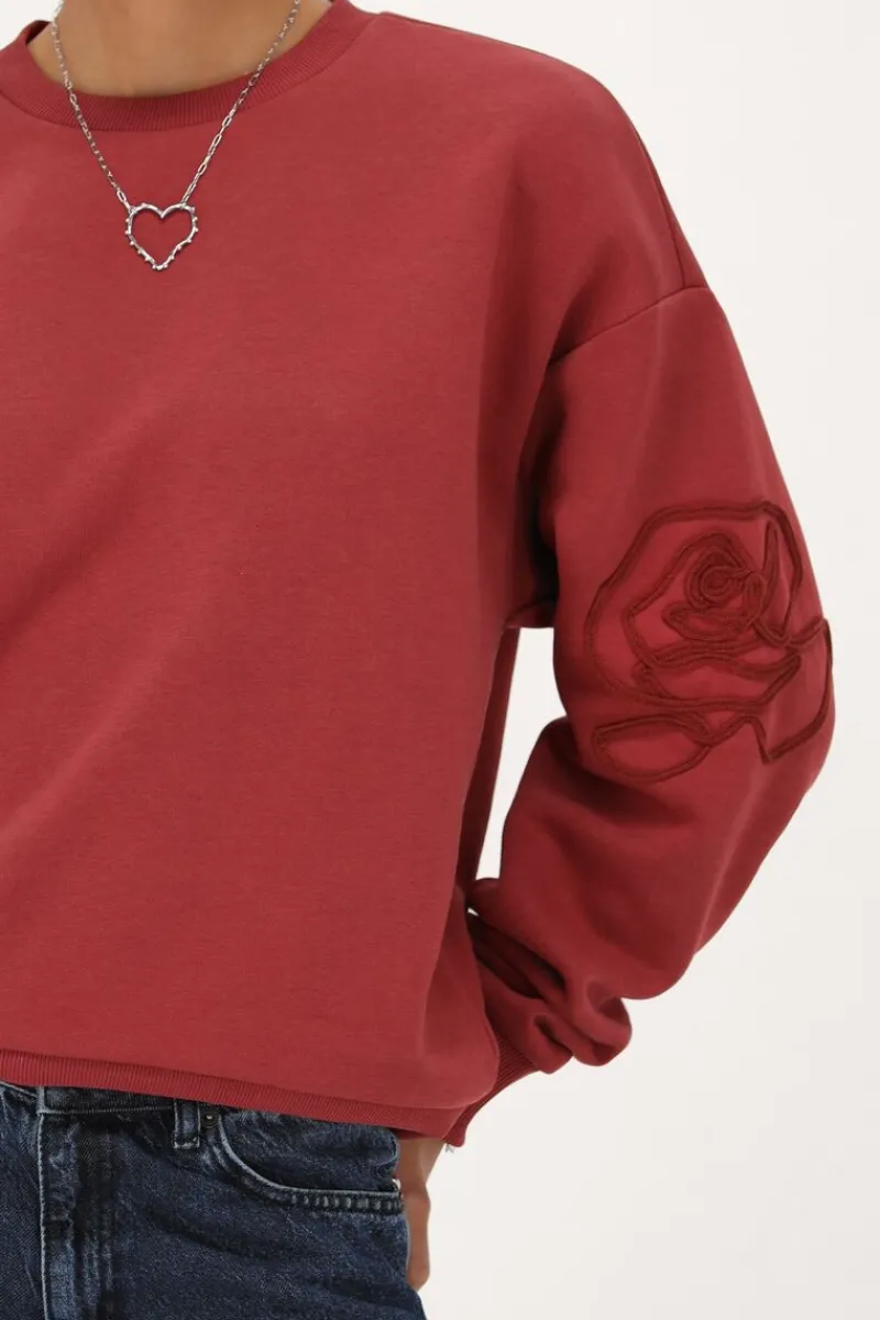 My Jewellery Sweat Rouge Avec Broderie Online