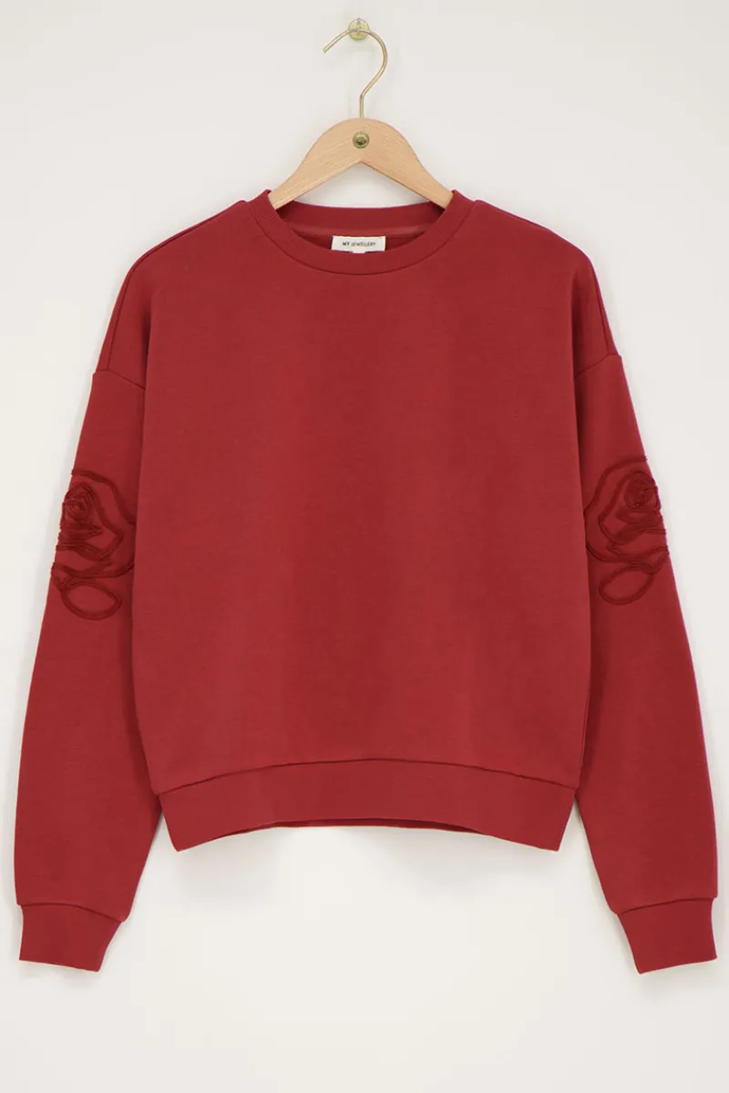 My Jewellery Sweat Rouge Avec Broderie Online