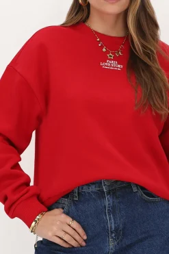 My Jewellery Sweat "Paris Love Story" Rouge Outlet