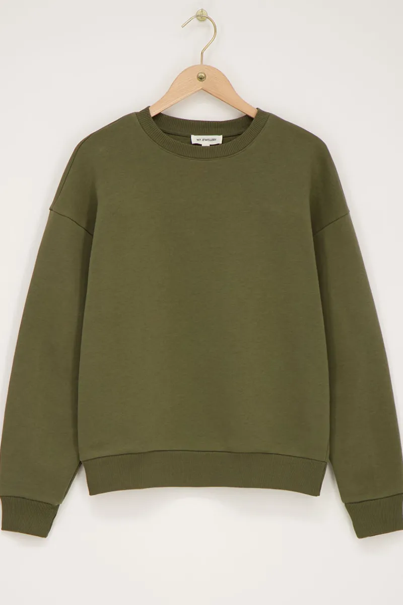My Jewellery Sweat Avec Volant Et écusson Vert foncé Online
