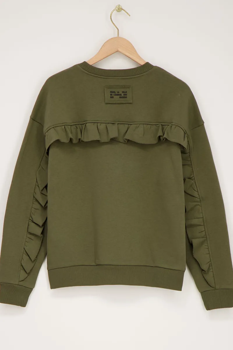 My Jewellery Sweat Avec Volant Et écusson Vert foncé Online