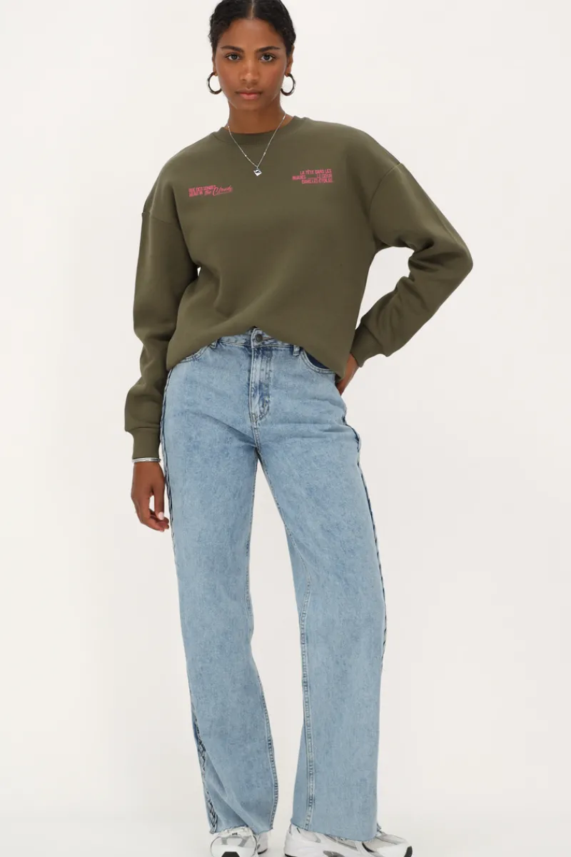 My Jewellery Sweat Vert Foncé "Head In The Clouds" Vert olive/Vert/Vert foncé Best