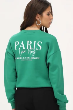 My Jewellery Sweat "Paris Love Story" Vert Fashion