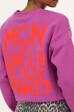 My Jewellery Sweat Avec "Mon Amour Paris" Orange Violet Hot